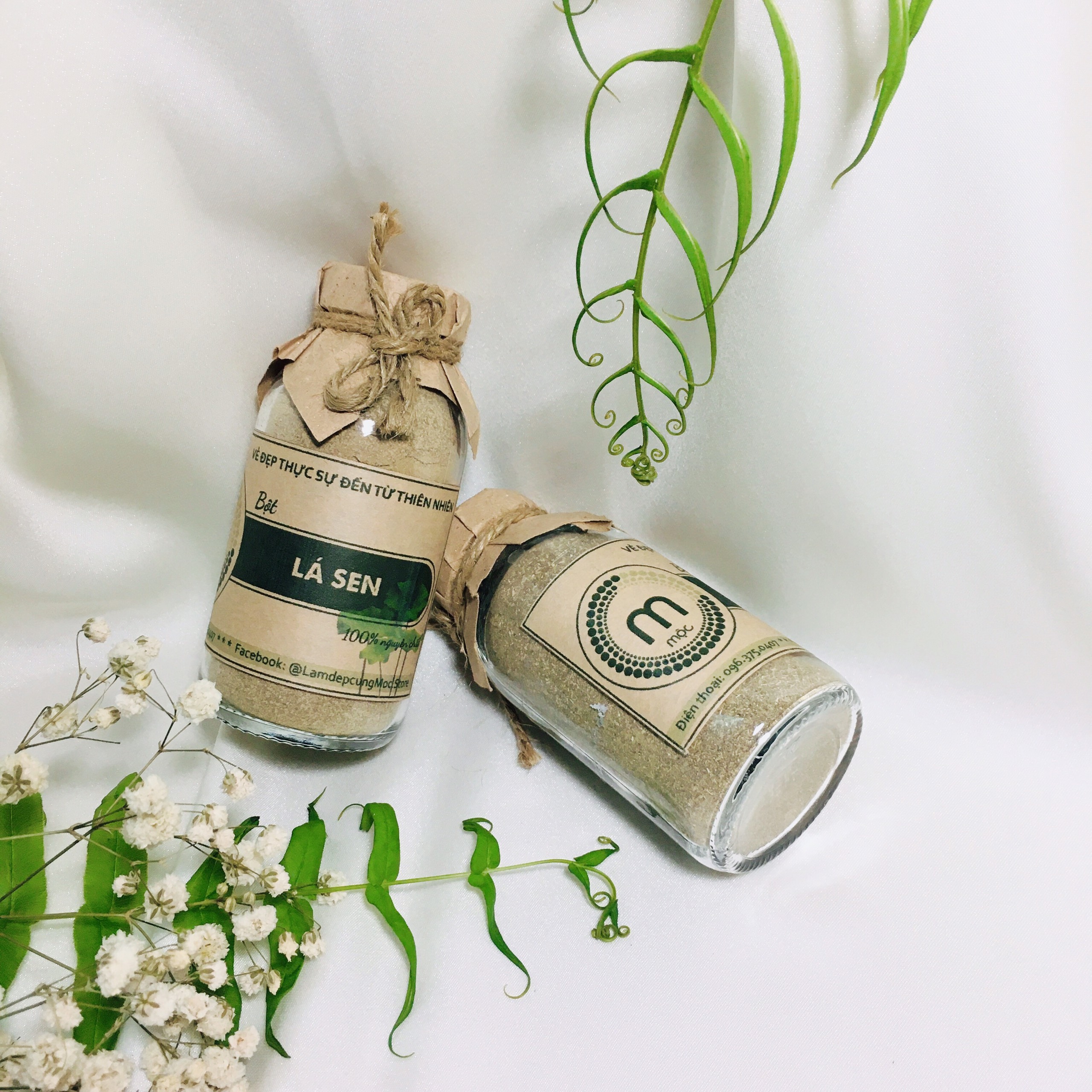 Bột Lá Sen thiên nhiên đắp mặt nạ nguyên chất 200ml