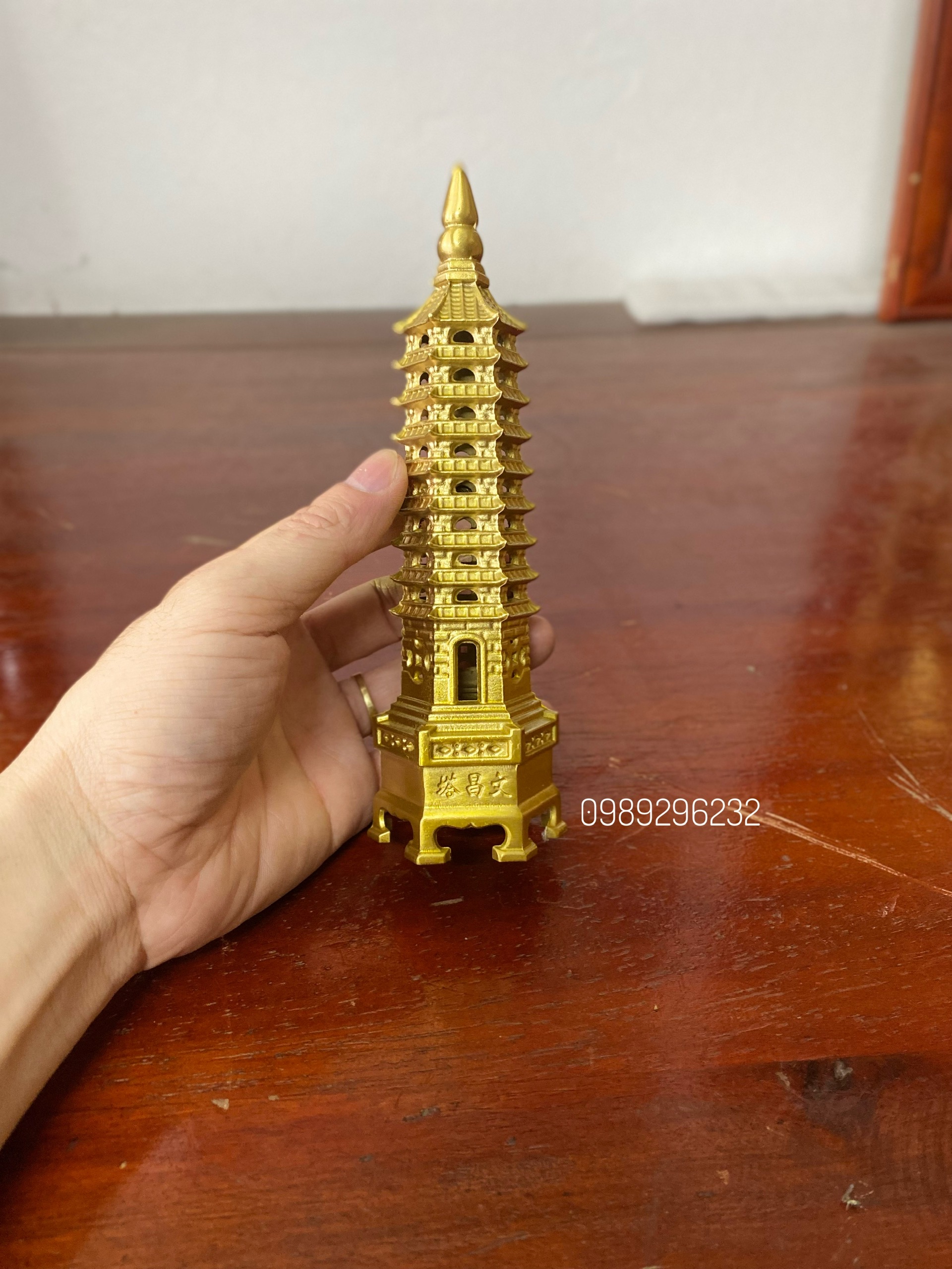 Tháp văn xương phong thuỷ 9 tầng cao 19cm
