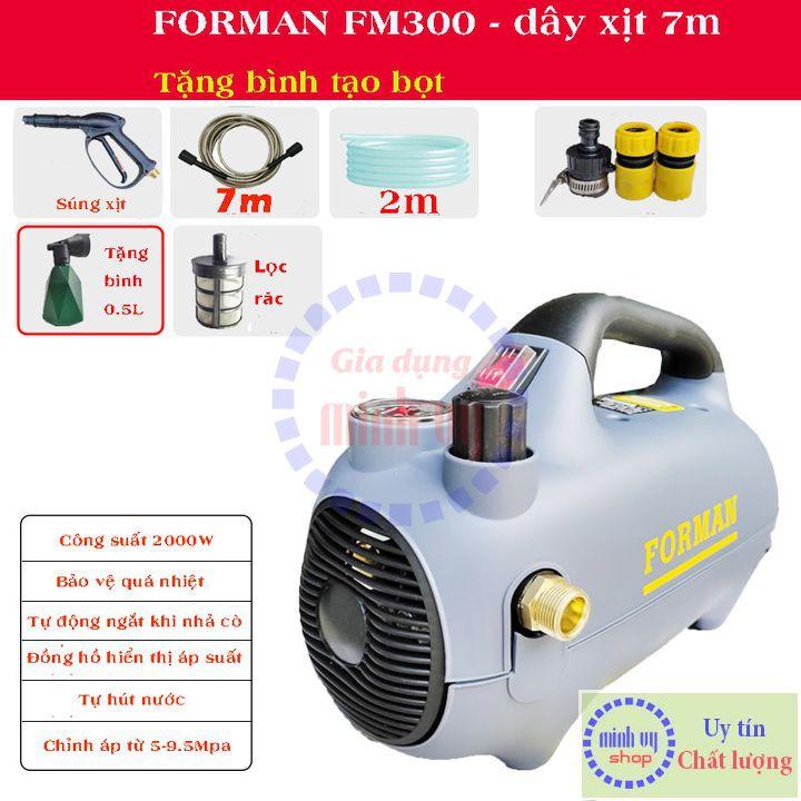 Máy rửa xe chỉnh áp - máy bơm rửa máy lạnh - vệ sinh điều hòa FORMAN FM300 Classic công nghệ Đức