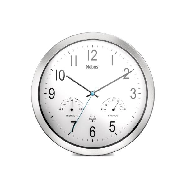 Đồng Hồ Treo Tường Mebus, Đường Kính 30cm, Đồng Hồ Xem Giờ, Báo Nhiệt Độ V à Độ Ẩm, Nhập Đức