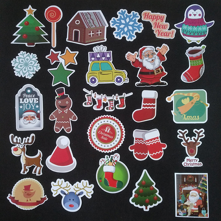 Bộ Sticker dán cao cấp chủ đề NOEL GIÁNG SINH - Dùng dán Xe, dán mũ bảo hiểm, dán Laptop