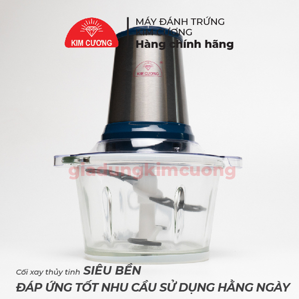 Máy Xay Thịt Đa Năng 2 Lít Kim Cương 4 Lưỡi Dao Thép Không Gỉ - Hãng Chính Hãng