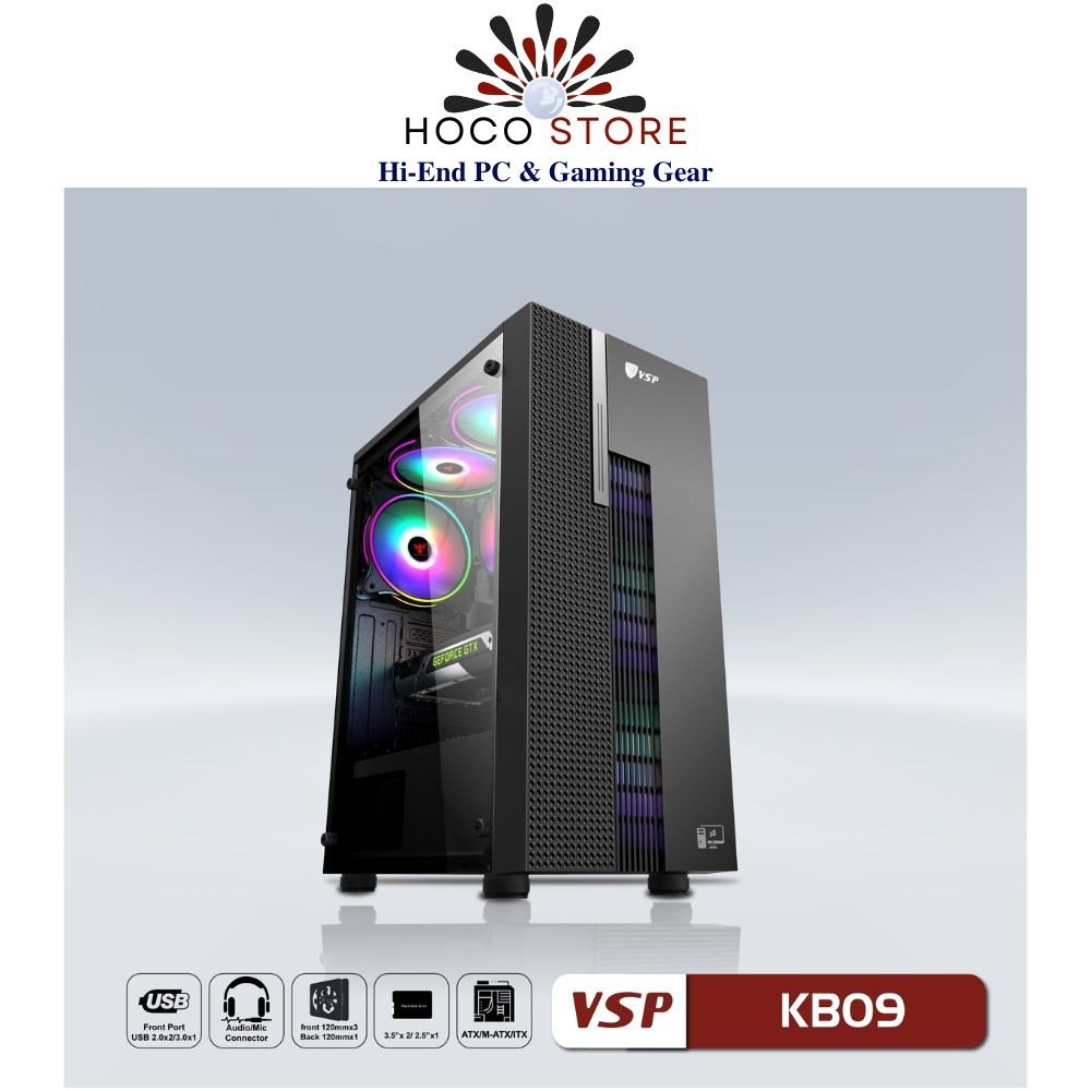 Vỏ Case Máy Tính VSP - Esport Gaming KB09 - Hàng Chính Hãng