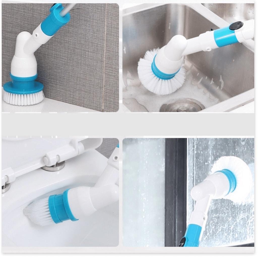 Chổi điện chà nhà vệ sinh nhà tắm siêu nhanh sạch tặng kèm 3 đầu đa năng loại tốt hàng cao câp