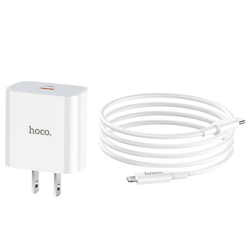 Bộ Sạc Nhanh PD 20W Cho iPhone, iPad Hoco C76 Plus - Chuẩn Type-C To IP - Hàng Chính Hãng