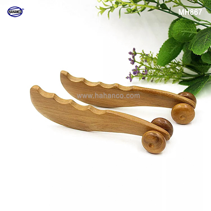 Dụng cụ lăn mũi và Mát xa ngón tay, cạo gió ấn huyệt bằng Gỗ Bách Xanh hình răng cưa Chăm sóc sức khỏe