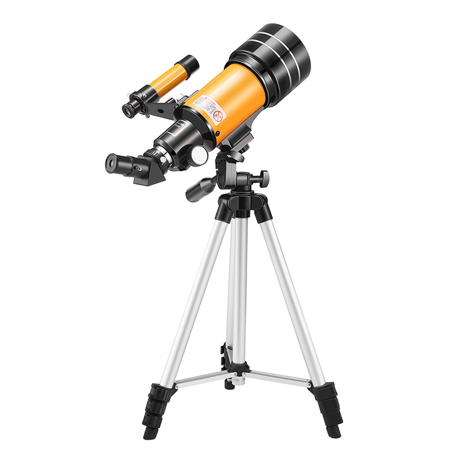 15X-150X 70mm Astronomic Refracting Monocular Telescope with Tripod Eyepiece Dust Cover Teleconverter Finder Scope