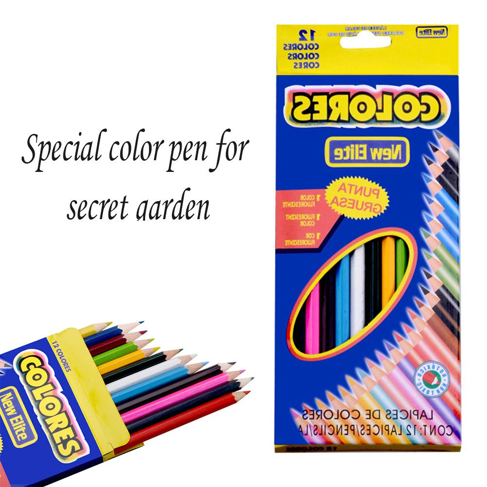 12 Color Coloring Book Professional Wooden Colored Pencil for Painting Drawing Sketch Tools Pen