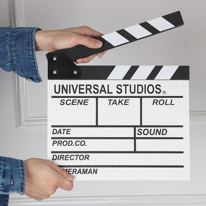Bảng clapper board quay phim 30 x 27 cm màu trắng