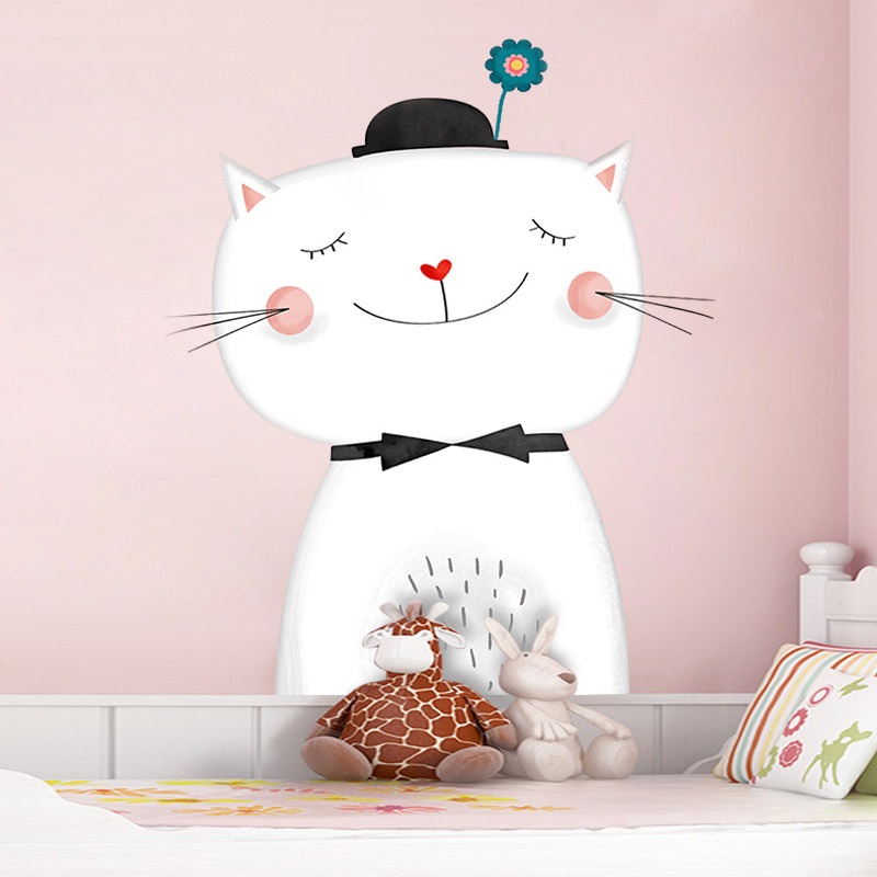 Decal dán tường mèo cute size đại lớn