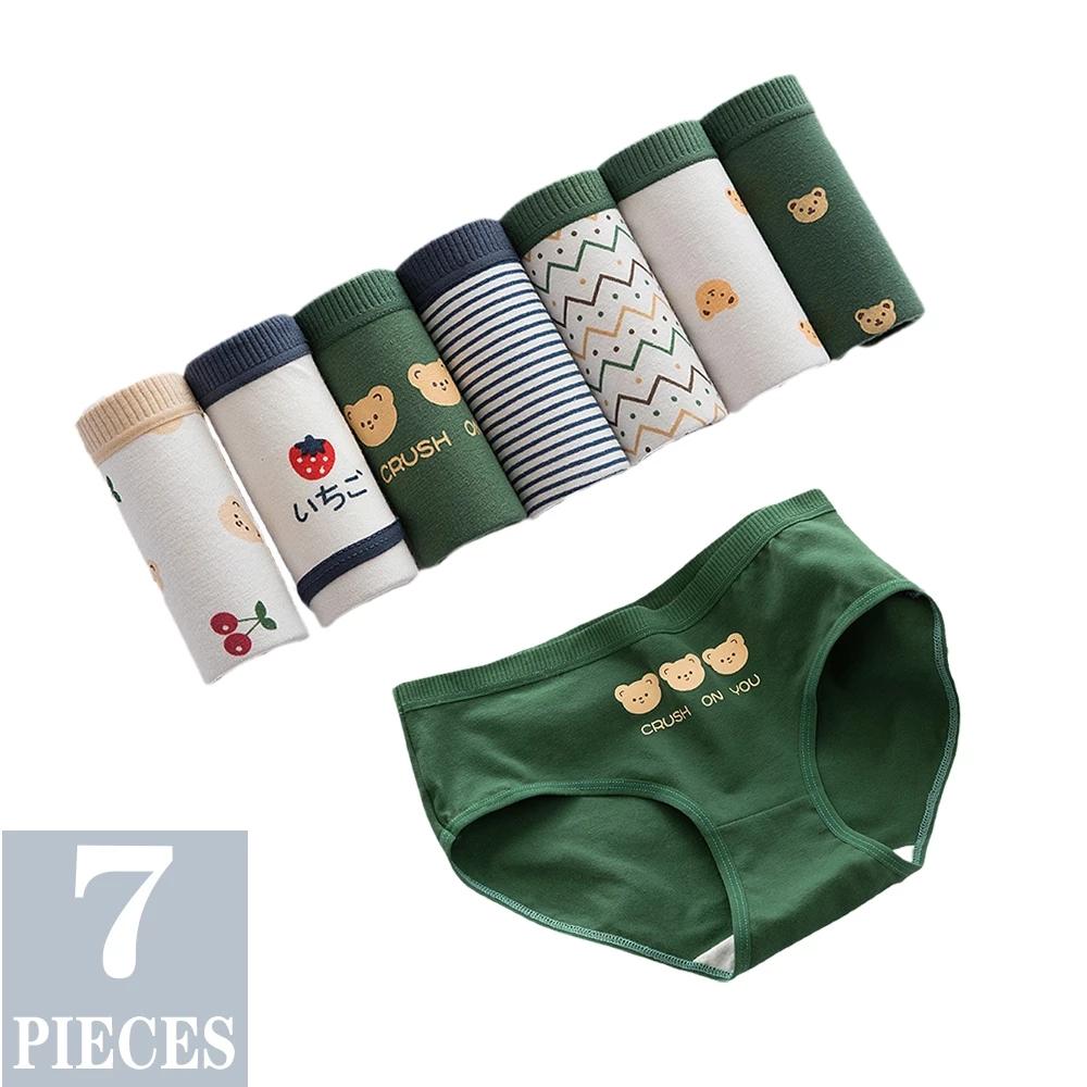 7 Chiếc Quần Lót Nữ Plus Kích Thước Quần Lót Bé Gái Quần Đùi Gợi Cảm Lót Cueca Dùng Thân Thiết Calcinhas Quần Short Cotton Quần Lót Dễ Thương Quần