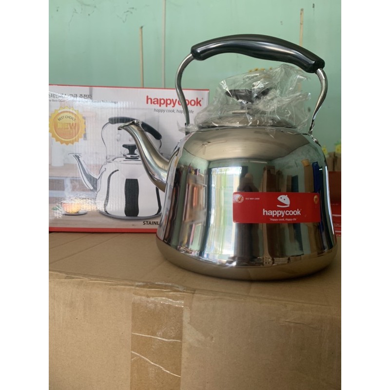 Ấm đun nước inox HappyCook 5L, 3L HGK-300T, HGK-500T, dùng được mọi loại bếp: than, từ, hồng ngoại, gas, cồn