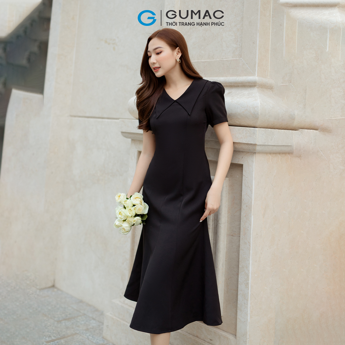 Đầm đuôi cá dáng midi GUMAC DD05055
