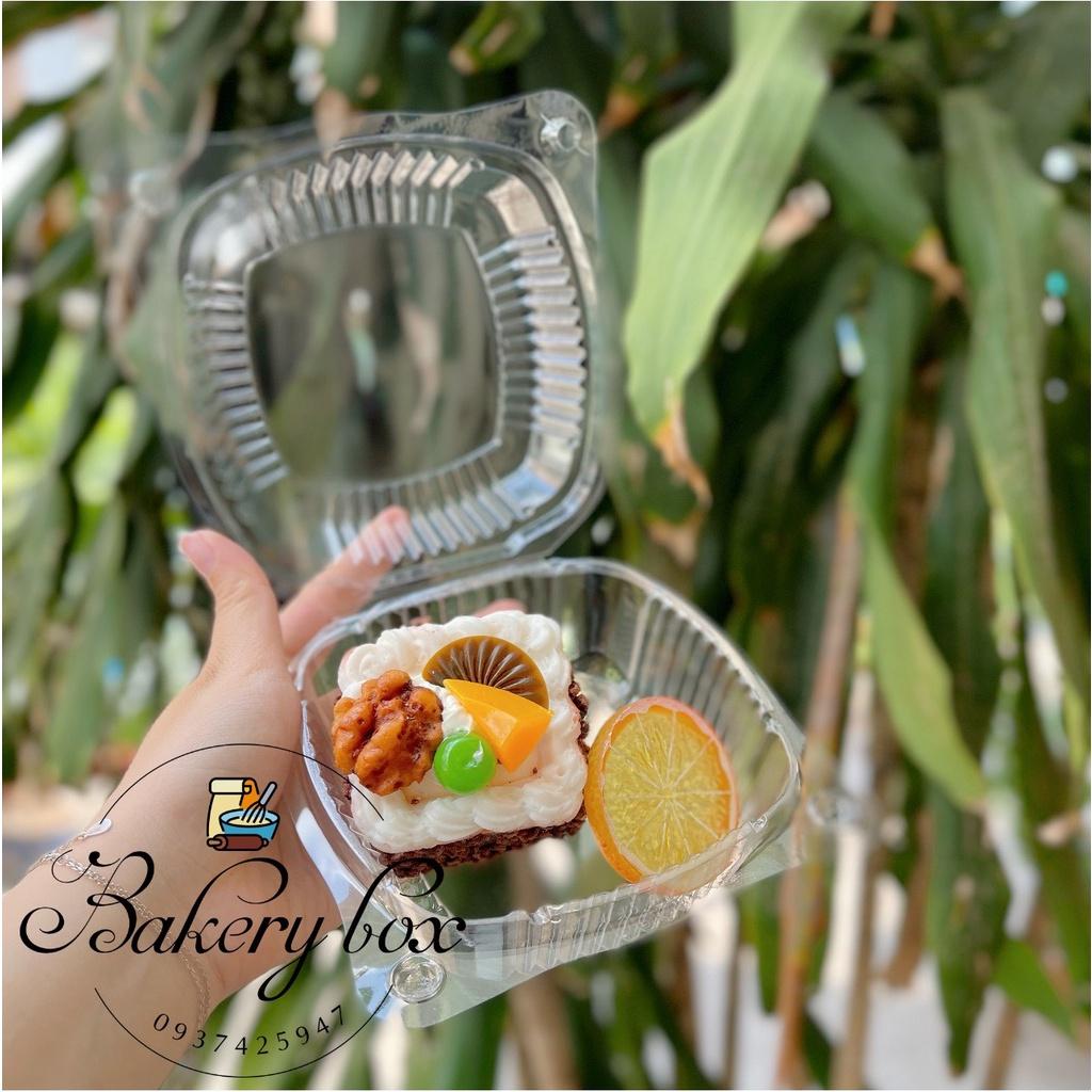 100 Hộp H128 Hộp Tai Gấu Đựng Bánh Hamburger - Bánh Bao