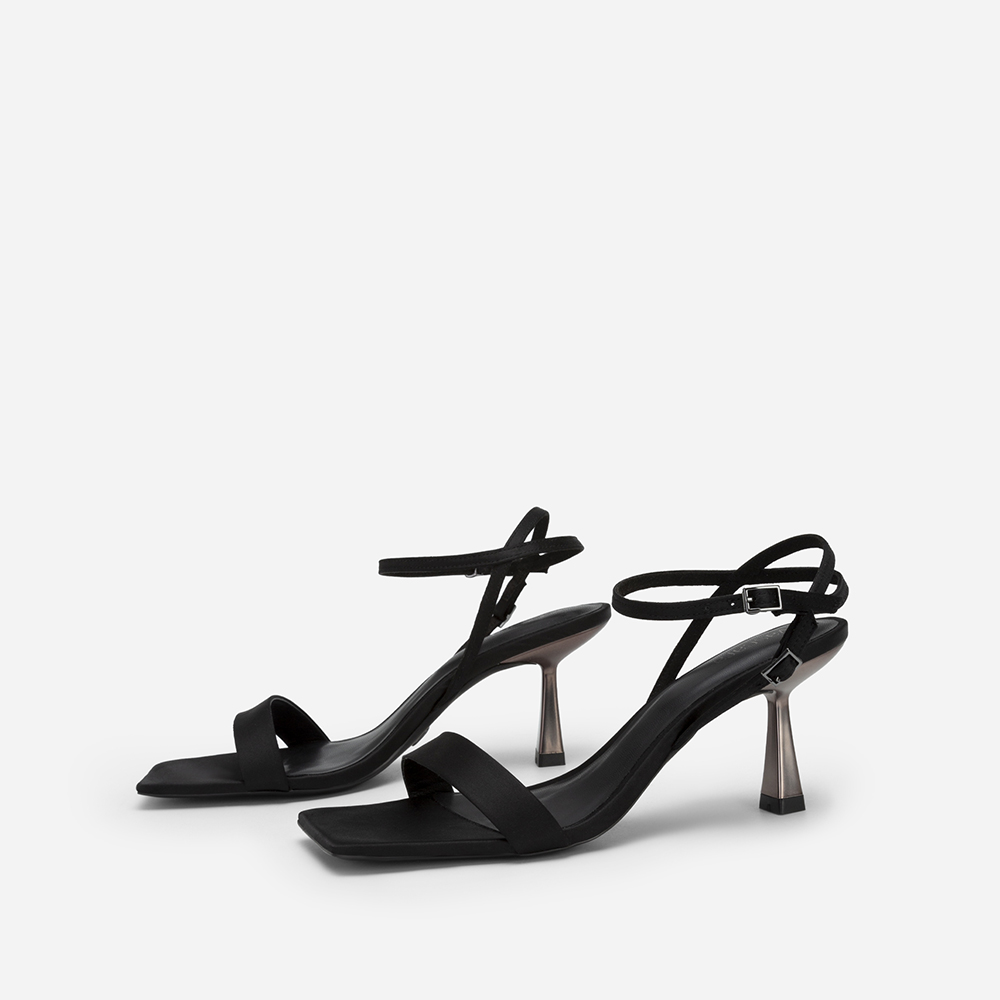 Vascara Giày Sandal Ankle Strap Quai Ngang Satin - SDN 0734