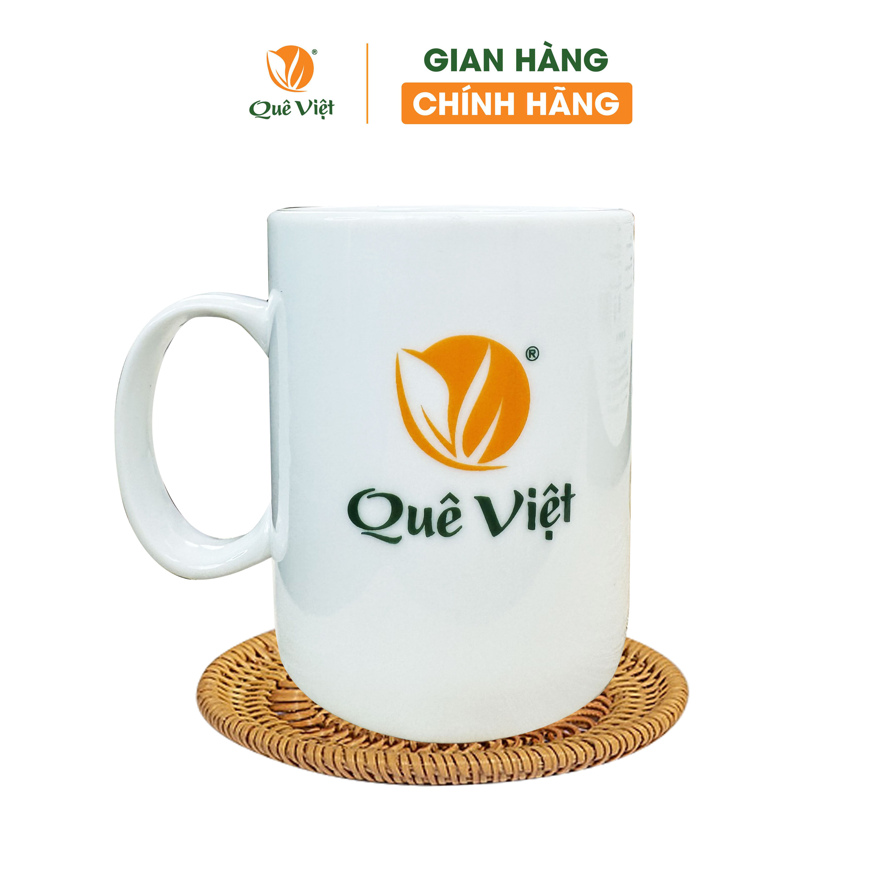 Cốc sứ Bát Tràng 300ml Quê Việt