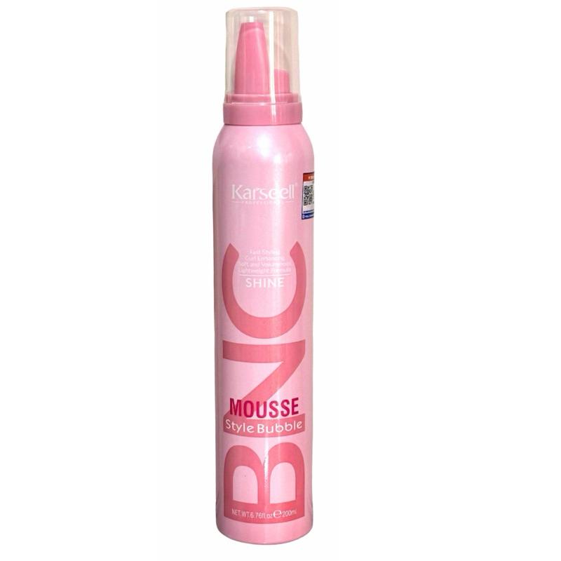 MOUSSE BỌT TẠO KIỂU TÓC UỐN XOĂN KARSEELL BNC SHINE STYLE BUBBLE (HỒNG) 200ML