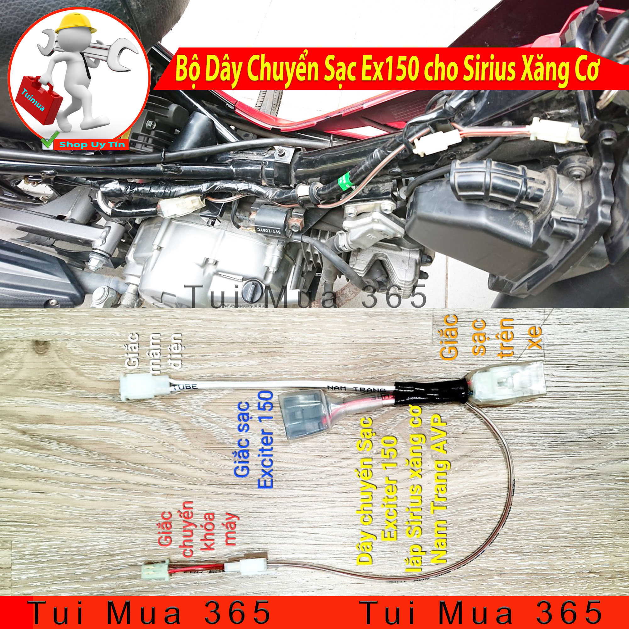 BỘ DÂY CHUYỂN SẠC EXCITER 150 CHO SIRIUS XĂNG CƠ