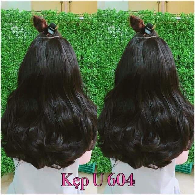 Tóc giả nữ đẹp    kẹp chữ U xoăn ngắn 604