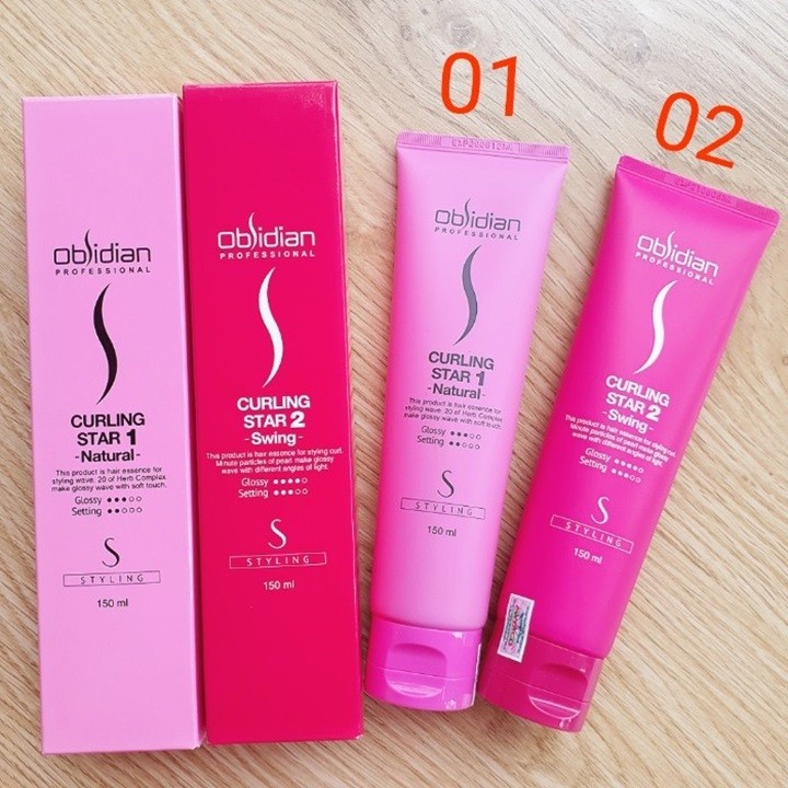 Gel tạo kiểu tóc uốn xoăn tự nhiên Obsidian Curling Star 1 Hàn Quốc 150ml tặng kèm móc khoá