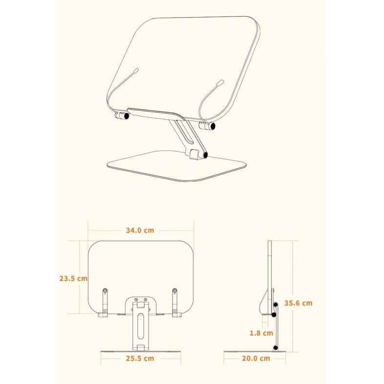 Giá Kê Đọc Sách Đa Năng Từ Hợp Kim Nhôm Cao Cấp Và Gỗ, Điều Chỉnh Độ Cao, Chân Đế Xoay 360 Độ.