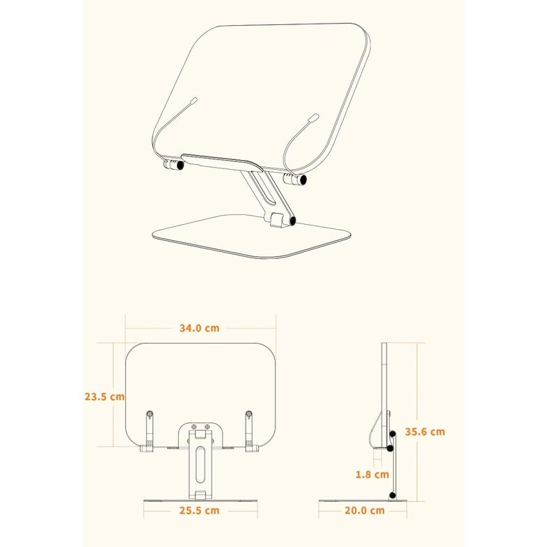 Giá Kê Đọc Sách Đa Năng Từ Hợp Kim Nhôm Cao Cấp Và Gỗ, Điều Chỉnh Độ Cao, Chân Đế Xoay 360 Độ