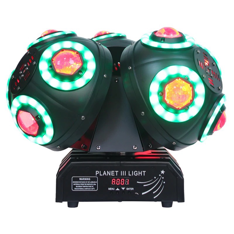 ĐÈN MOVING BALL 3 ĐẦU 12 MẮT LED + LASER ( NEW )-DÙNG LÀM ĐÈN TRUNG TÂM QUÁN BAR , DISCO , DJ [GTP]