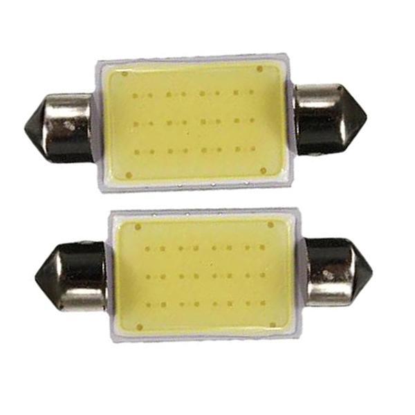 2x2PC 41mm Festoon COB 12 SMD Chips DC 12V LED Car Dome Reading Lights