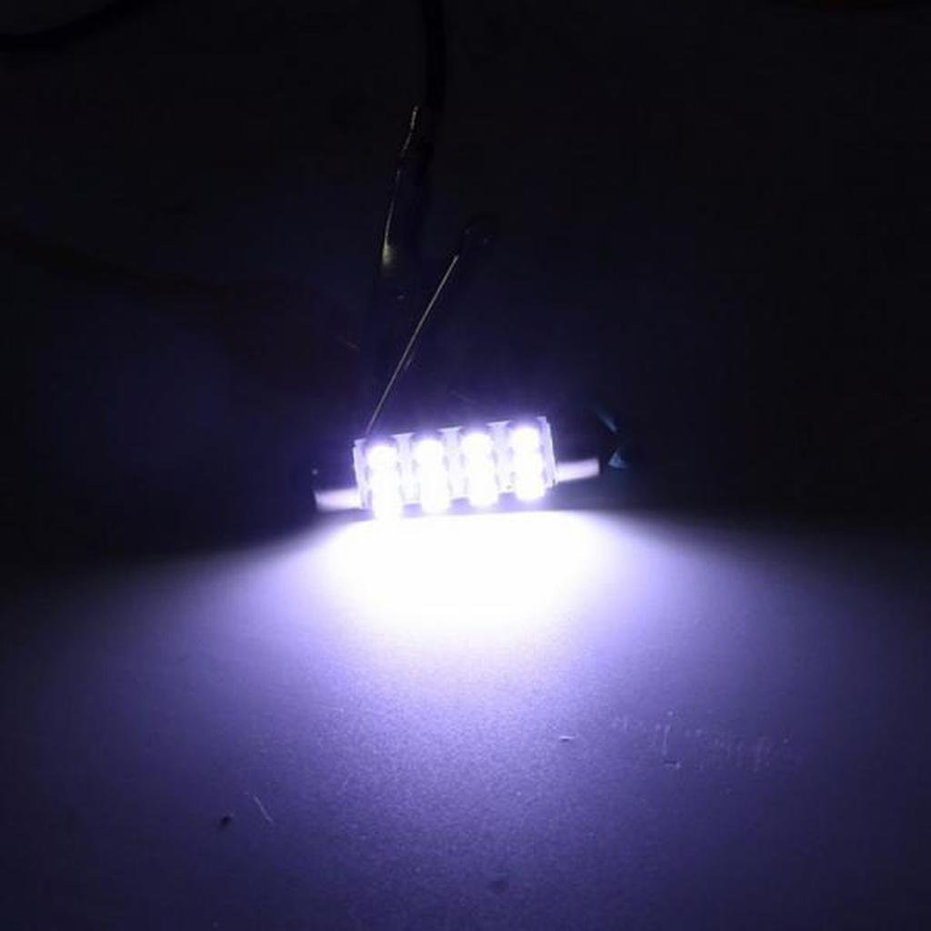 6 Pieces 6000K White 42MM 12SMD 3528 Festoon Car LED Dome Map Interior Bulbs