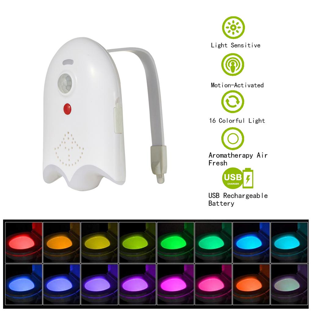 Rechargeable LED Night Light Toilet Bathroom Motion Activated Lamp For Bathroom