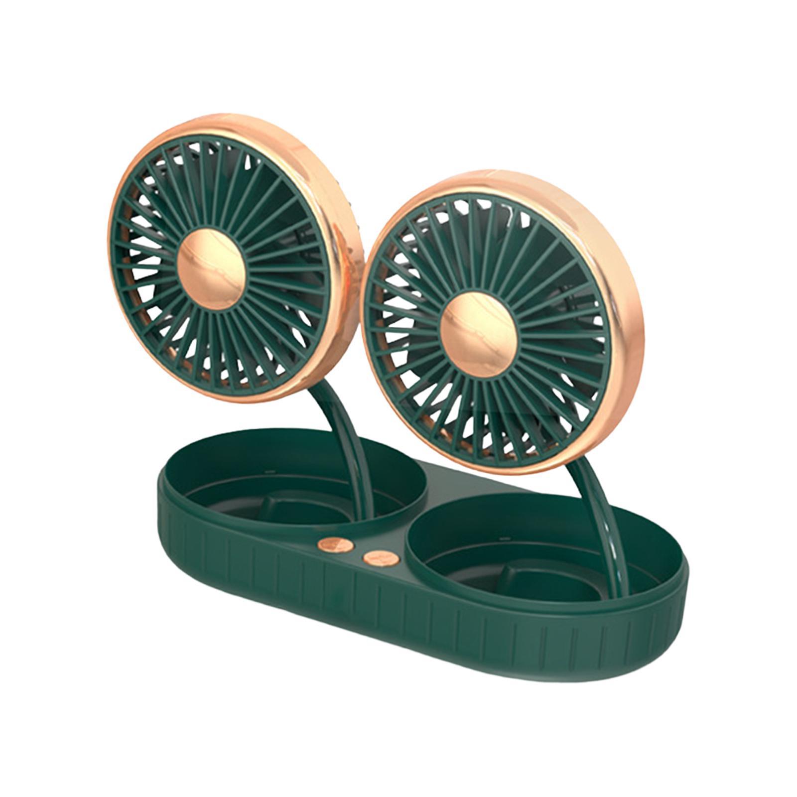 Electric Car Fan Vehicle Fan Double Head Auto Cooling Fan Tabletop Lightweight Fittings Car Cooling Fan Car Fan for Truck SUV Dashboard