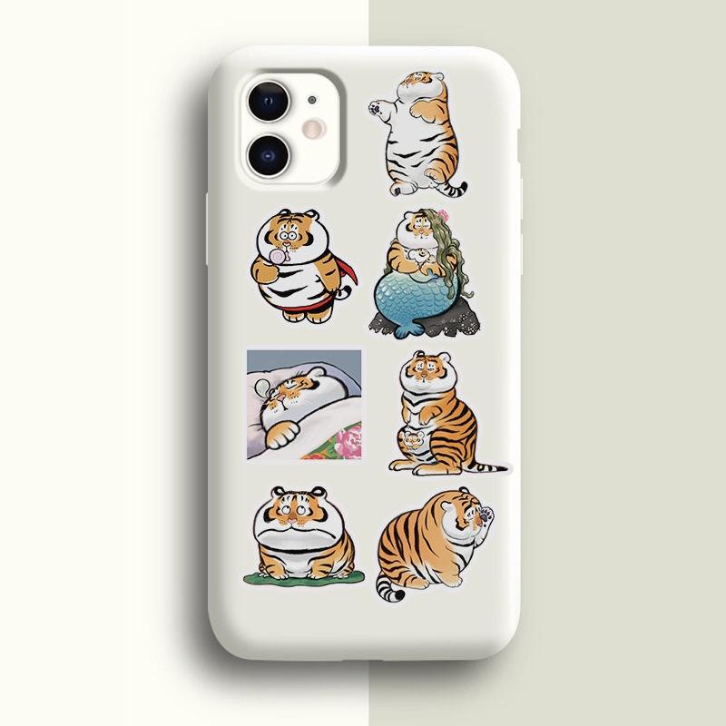 Sticker hổ béo cute Sẵn Hình Dán Trang Trí Mũ Bảo Hiểm Laptop Điện Thoại Ván Trượt Sổ tay Notebook