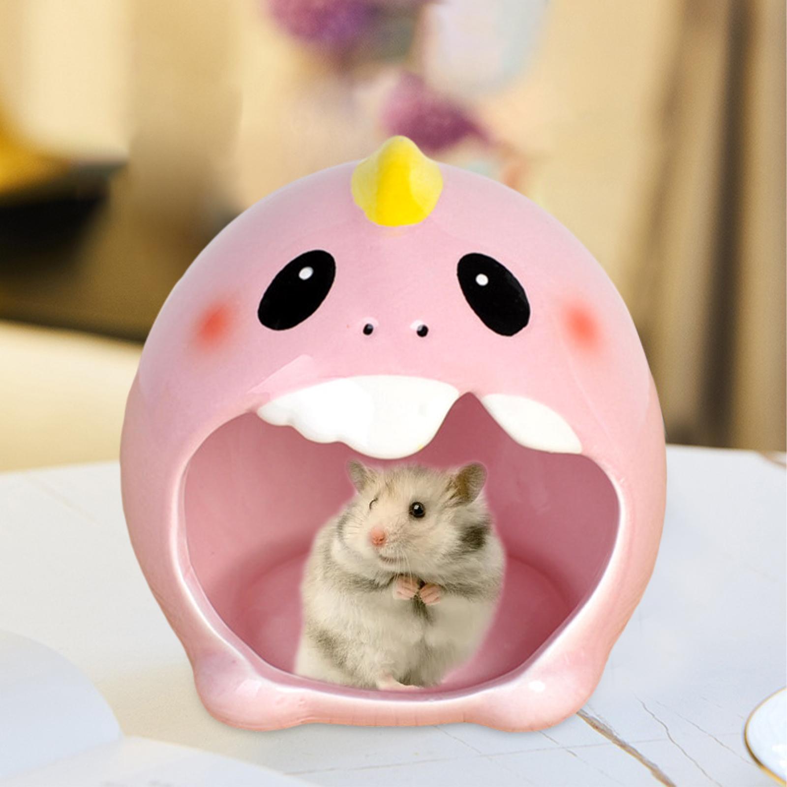 Ceramic Hamster Hideout Nest, Hamster Sand Bath, Summer Cooling Small Animal Pet Nesting Habitat Cage