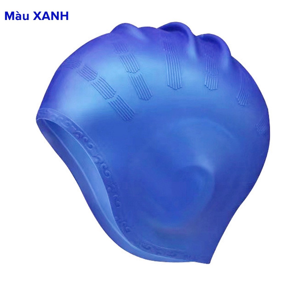 Mũ bơi người lớn chất liệu silicone cao cấp dododios dùng được cho nam, nữ ngăn nước, trùm được búi tóc dài - Mũ bơi trùm tai - Mũ bơi trùm búi tóc - Chính hãng dododios