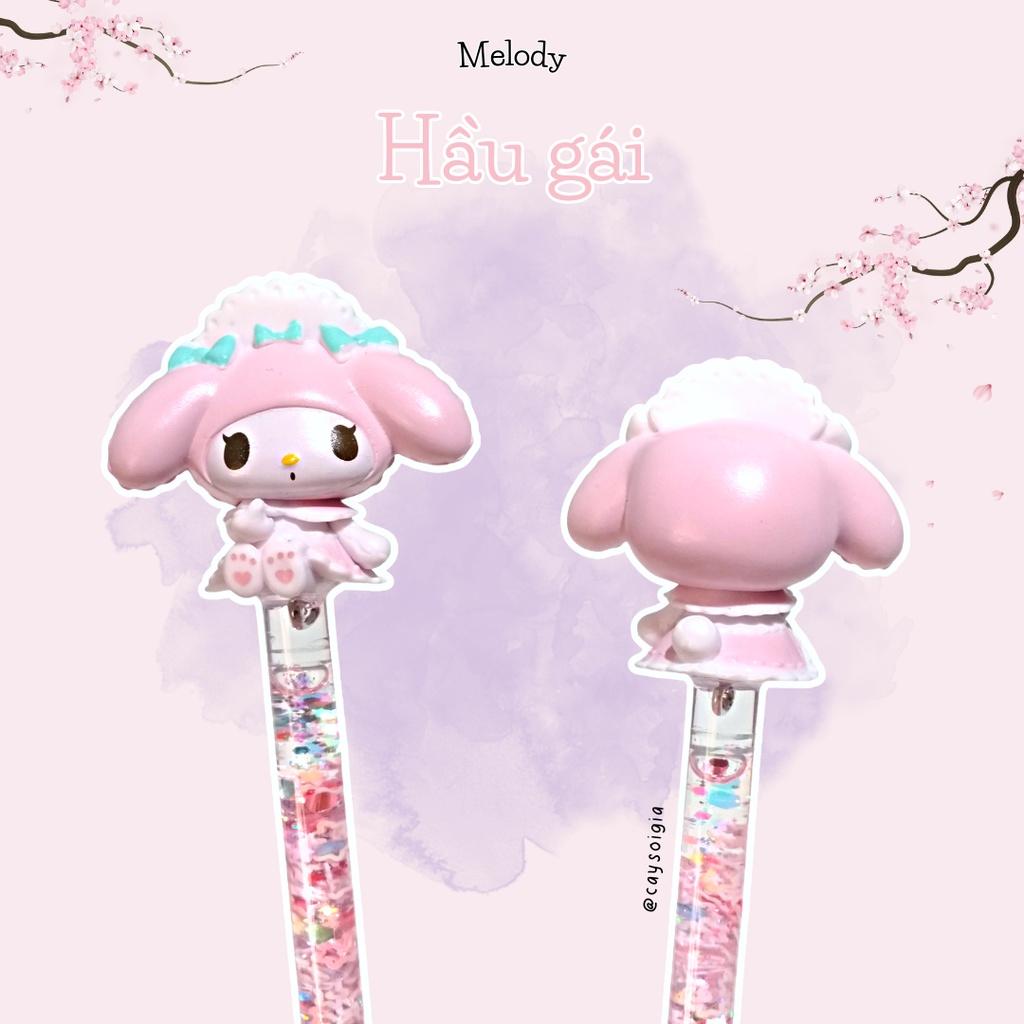 S146 - Bút dao rọc giấy gel kim tuyến thỏ Kuromi và Melody tiểu thư Lolita dễ thương unbox đơn hàng, cắt sticker washi - Cây Sồi Già