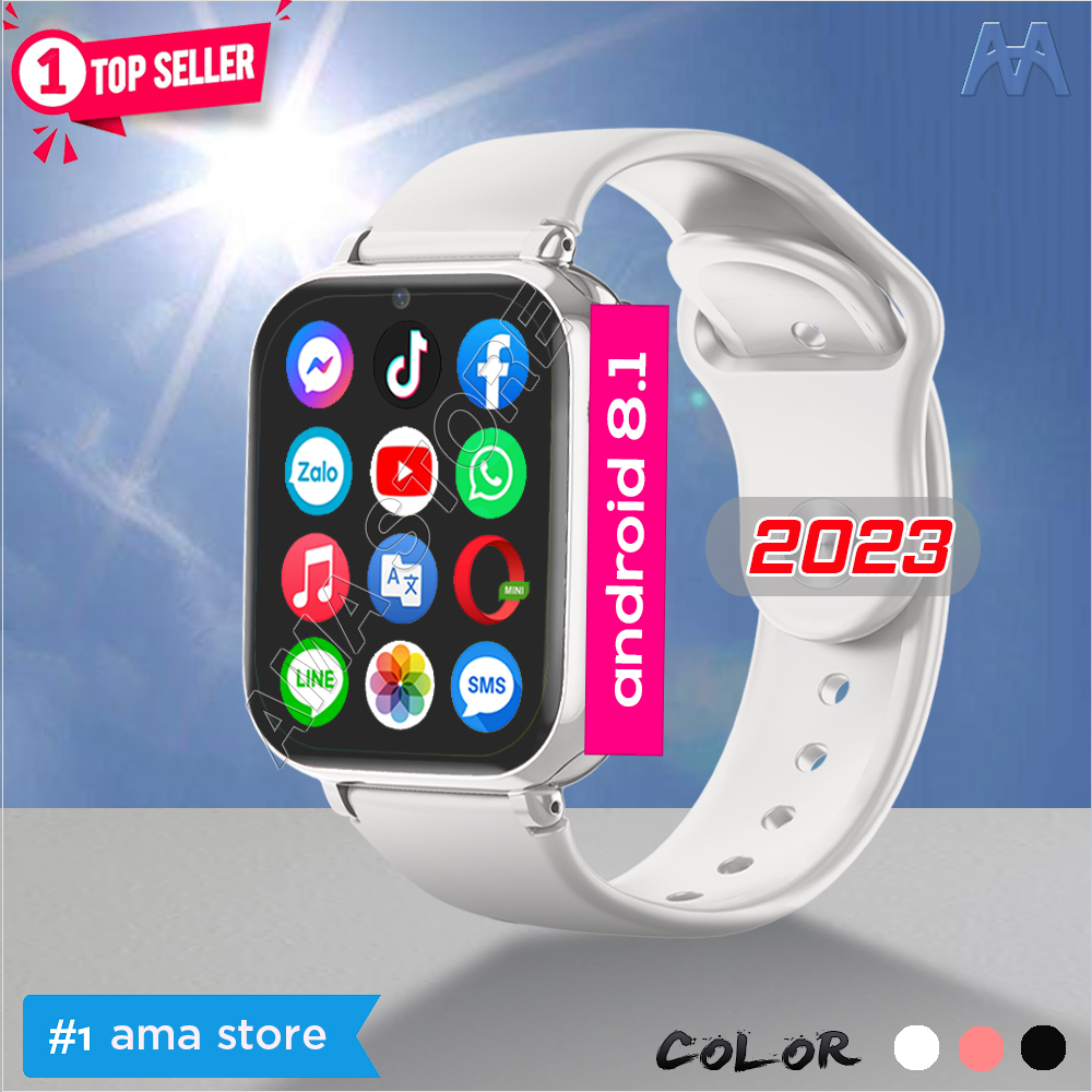 Đồng hồ Thông minh Định vị GPS gắn sim có ZaIo Messenger kết nối Wifi 4G Bluetooth xem Video Youtube TikTok nghe nhạc Online cho Trẻ em Học sinh Tiểu học THCS THPT chống nước Pin trâu AMA Smartwatch HW13 Android 8.1 2023 (Tặng Sim Viettel) hàng chính hãng