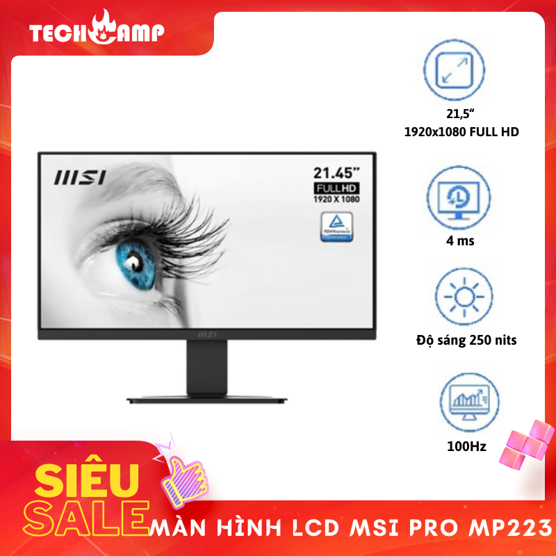 Màn hình LCD MSI PRO MP223 21.45 inch FHD - Hàng chính hãng
