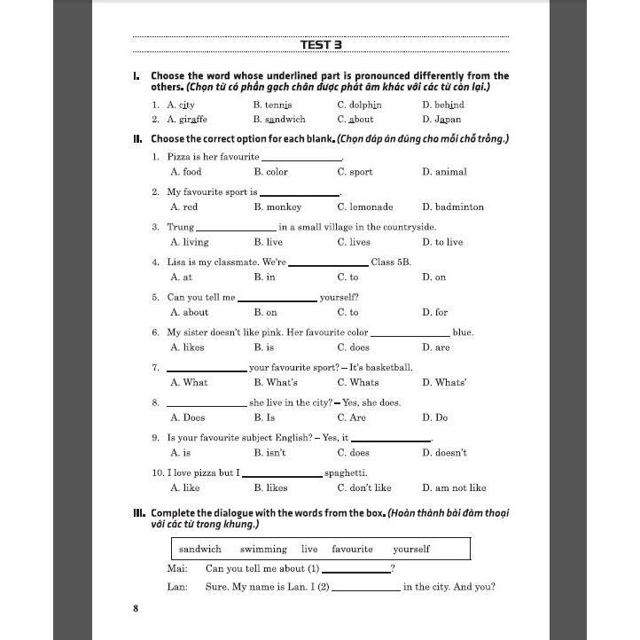 Sách - Đề Kiểm Tra Tiếng Anh Lớp 5 - Có Đáp Án - Dùng Kèm SGK Tiếng Anh 5 Global Success - Hồng Ân