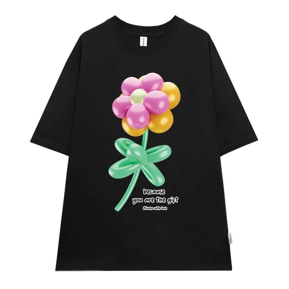 Áo thun nữ form rộng AT407 chất vải cotton in graphic - Be