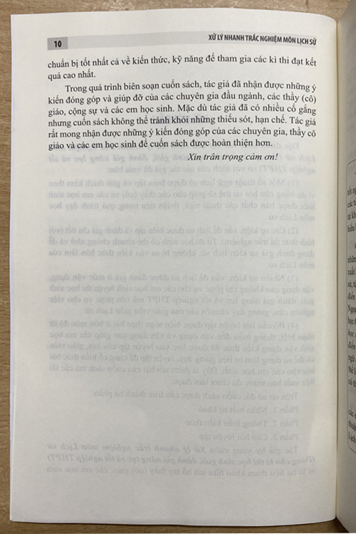 Xử lý nhanh trắc nghiệm môn Lịch sử (Dùng cho kì thi học sinh giỏi, Đánh giá năng lực và Tốt nghiệp THPT)