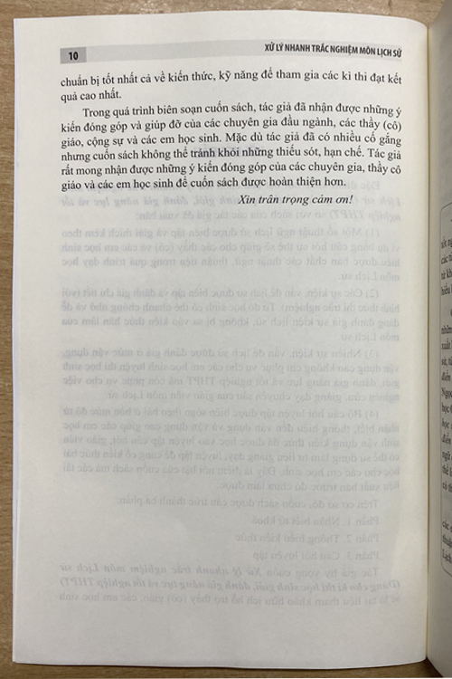 Xử lý nhanh trắc nghiệm môn Lịch sử (Dùng cho kì thi học sinh giỏi, Đánh giá năng lực và Tốt nghiệp THPT)