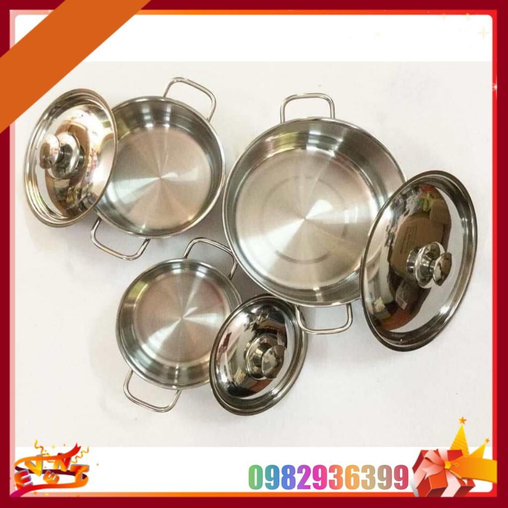 Bộ 3 Nồi INOX Cao Cấp Dùng Được Cho Mọi Loại Bếp