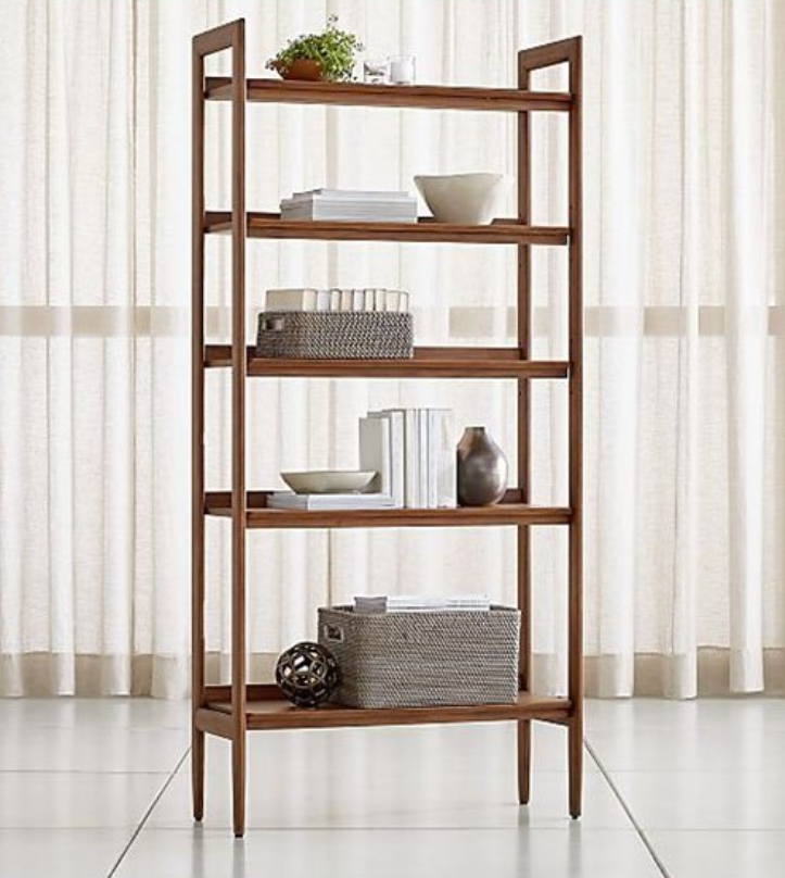 Kệ sách gỗ bạch dương Tundo ngang 92 x 36 x 192 cm màu gỗ óc chó