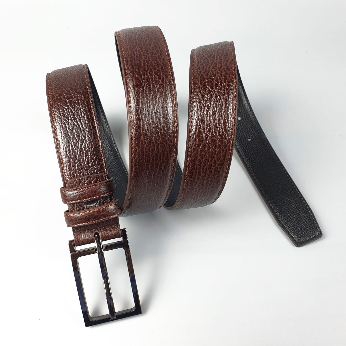 Thắt lưng nam dây nịt khóa kim dây lưng chất liệu da bò sần cao cấp 3 lớp BL119 bản nhỏ 32mm kèm hộp và tool đục lỗ
