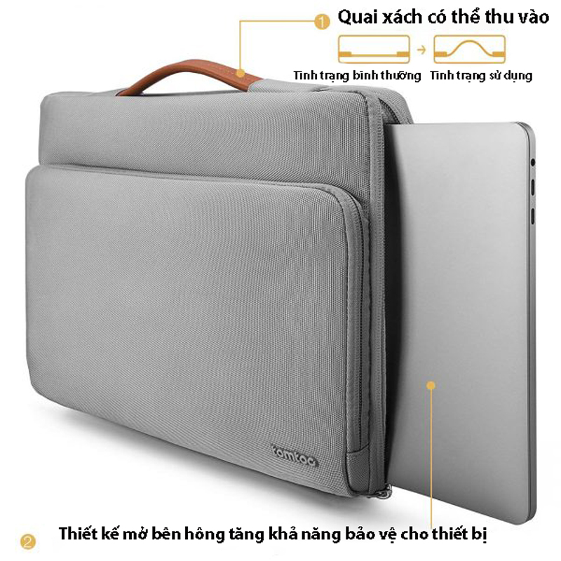 Hình ảnh  Túi xách chống sốc chính hãng TOMTOC (USA) Briefcase- A14-C02 cho Macbook Pro 14 inch/Air 13 inch 2017