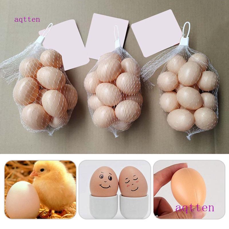 Bộ 12 Trứng Gà Giả Bằng Nhựa Dùng Trang Trí Để vẽ hoặc làm mô hình chuồng ấp, đạo cụ dạy học