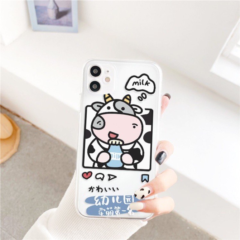 Ốp Lưng iPhone Viền Trong Girl & Cow Dành Cho iPhone 6 / 6 Plus / 7 / 7 Plus / 8 / 8 Plus / X / Xs / Xs Max / 11 / 11 Pro / 11 Pro Max / 12 / 12 Pro / 12 Pro Max