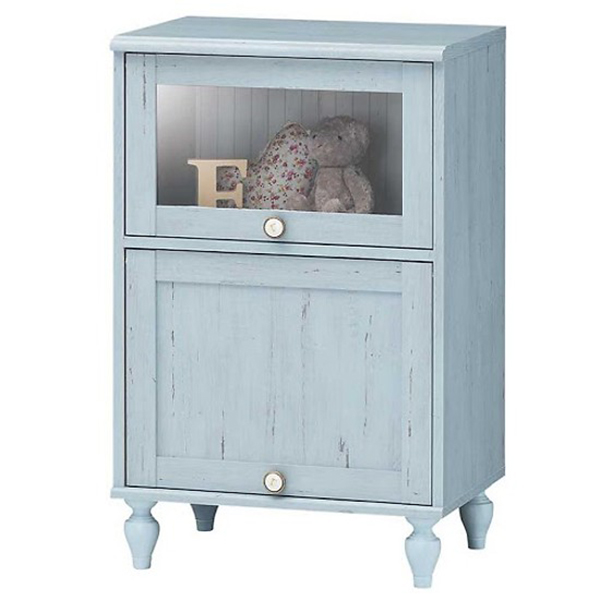 Tủ Trưng Bày 5987868  Shabby Japan  (56.6 x  40.8 x 88.4 cm) - Xanh Lơ Có Vân