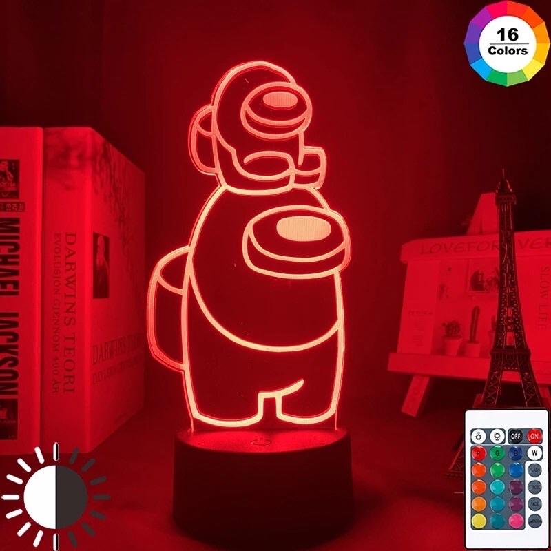 Đèn Led Mini Crewmate Among Us Trang Trí Phòng Ngủ cho trẻ em Đèn Led 16 màu - A