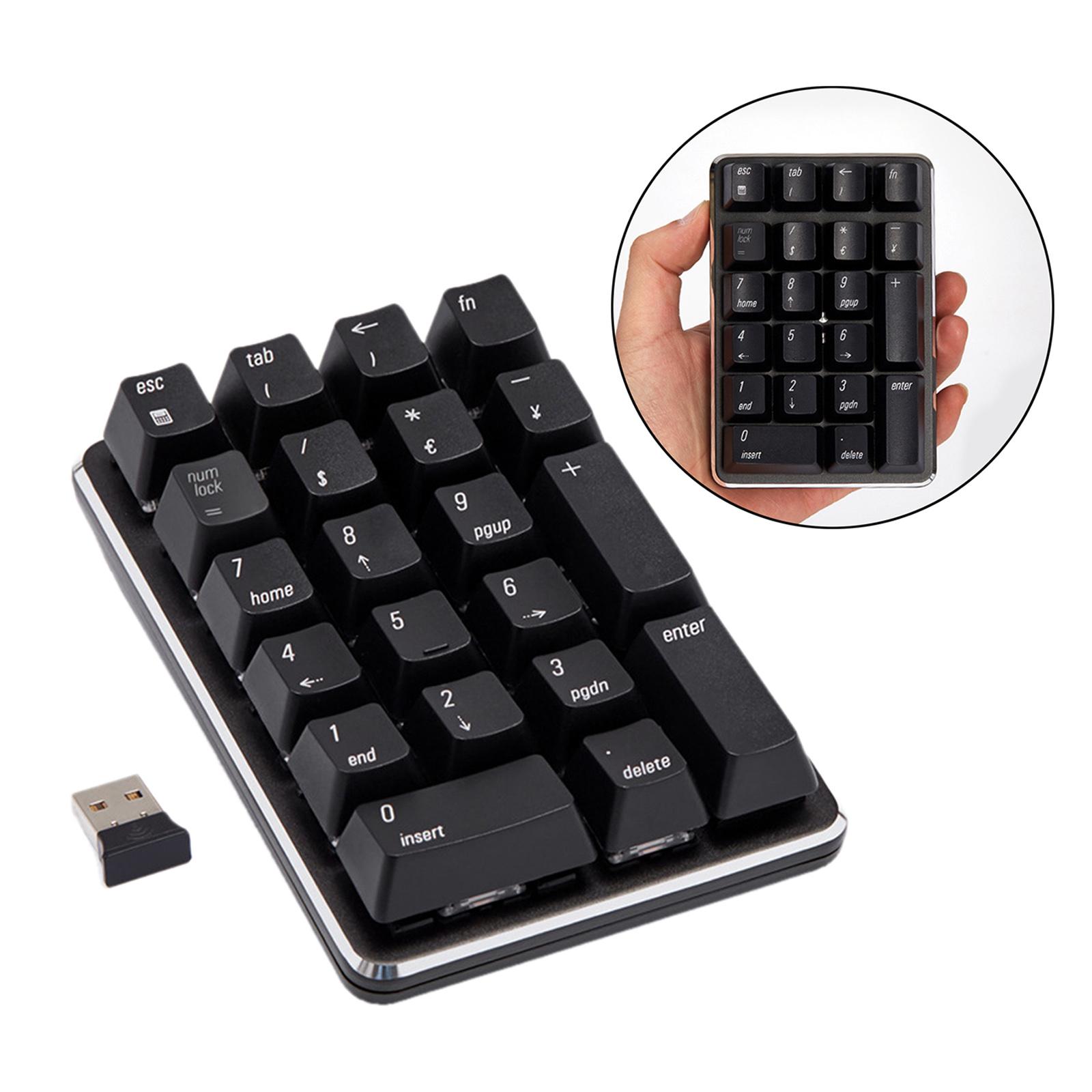 Smart 2.4G Wireless Mechanical Numeric Keypad Numpad Gaming Keyboard, Black